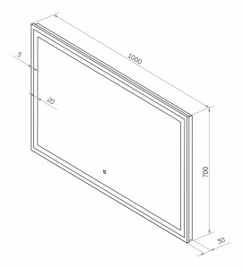 Зеркало Misty Сириус 1000х700 Led холодная подсветка СИР-02-100_70-14