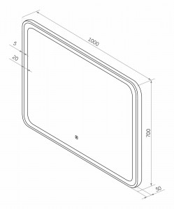 Зеркало Misty Капелла 1000х700 Led холодная подсветка КАП-02-100_70-14
