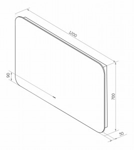 Зеркало Misty Адхил 1200х700 Led холодная подсветка ореол с подогревом АДХ-02-120/70-14