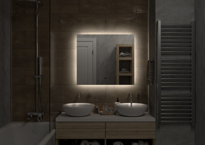 Зеркало Misty Нембус 800х700 Led холодная подсветка с подогревом НЕМ-02-80/70-14