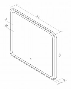 Зеркало Misty Капелла 800х700 Led холодная подсветка КАП-02-80_70-14