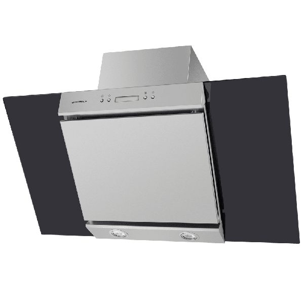 Кухонная вытяжка MAUNFELD Gloria 90 нержавеющая сталь\черное стекло