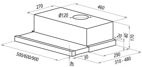 Кухонная вытяжка MAUNFELD VS Light Glass 60 черное стекло