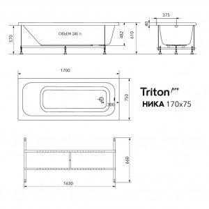 Ванна акриловая Triton Ника