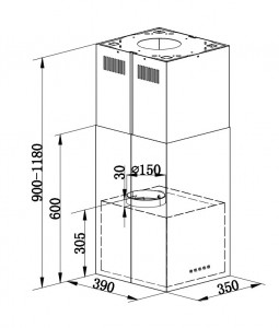 Кухонная вытяжка MAUNFELD Bath Light Isla 35 нержавеющая сталь