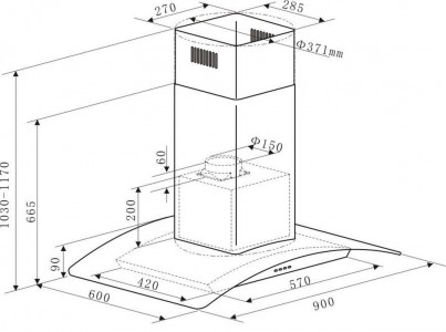 Кухонная вытяжка MAUNFELD Ancona PlusA Isla 90 нержавеющая сталь\прозрачное стекло