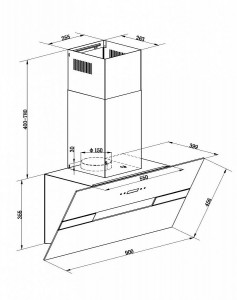 Кухонная вытяжка MAUNFELD Mersey 90 белый, вставка сатин