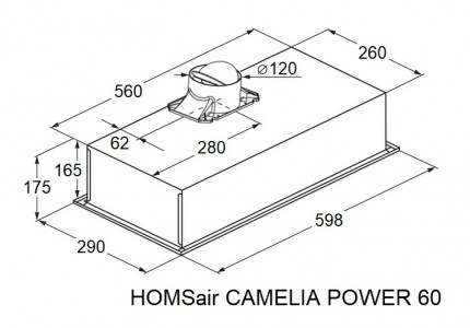 Кухонная вытяжка HOMSair CAMELIA POWER 60 белый