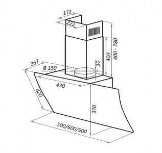 Кухонная вытяжка MAUNFELD Sky Star Chef 90 черный