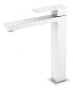 Смеситель для умывальника высокий Boheme Qubic Matt White 472-MW белый
