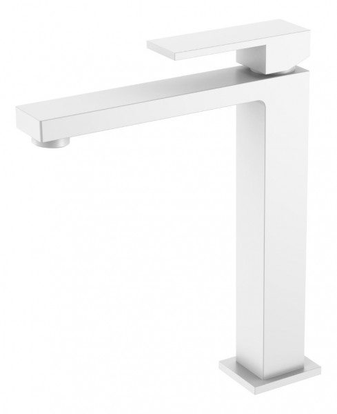 Смеситель для умывальника высокий Boheme Qubic Matt White 472-MW белый
