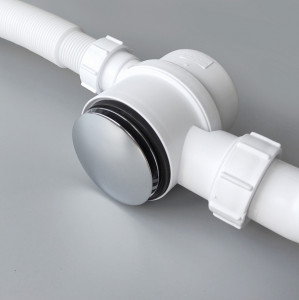 Сифон для ванны McAlpine HC2600CLSN, клик-клак, цвет сатин