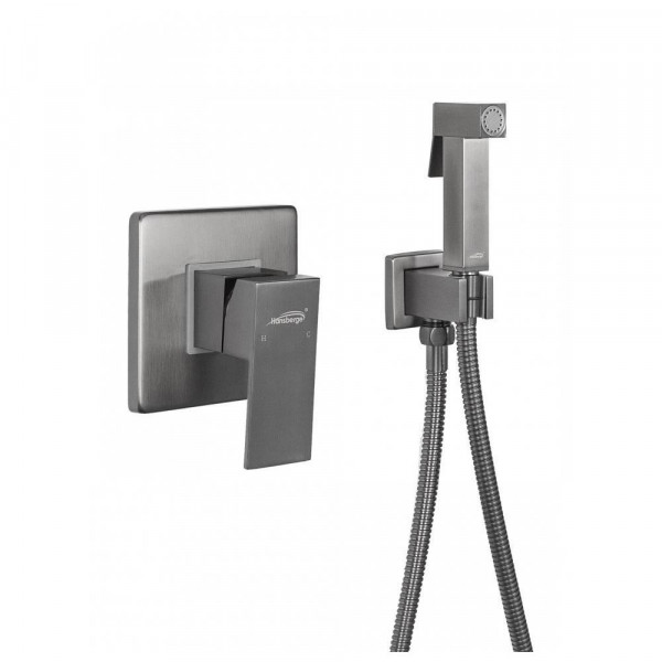 Гигиенический душ со смесителем встраиваемый Hansberge H3070BG графит