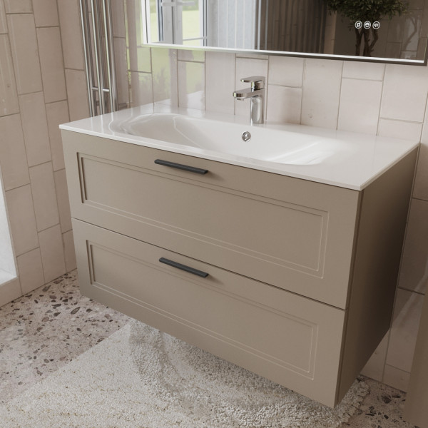 Тумба с раковиной подвесная 100см Terminus Classik CLA101002200501O капучино