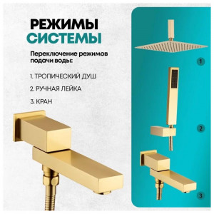 Душевая система встраиваемая Grocenberg GB5089MG-2 матовое золото