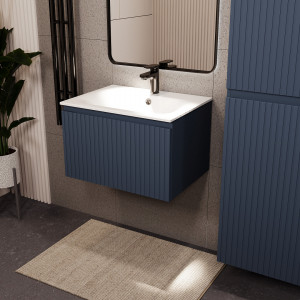 Тумба с раковиной подвесная 60см Terminus Vatikan VAT10601703101O серый шёлк