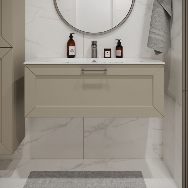 Тумба с раковиной подвесная 100см Terminus Victoria VIC101001900101O айвори