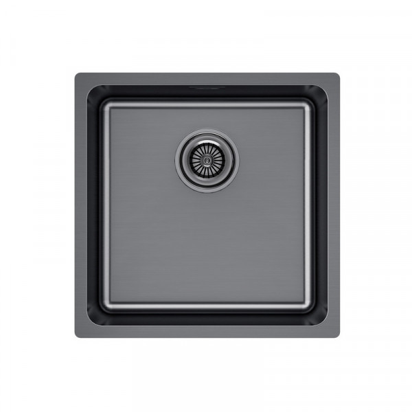 Кухонная мойка Paulmark YUNI 44 UNI YU44-GM воронёная сталь 44х44см