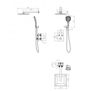 Душевая система встраиваемая без излива Grocenberg GB5040CR хром