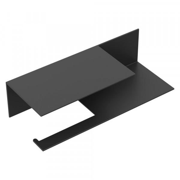 Держатель для туалетной бумаги c полкой Boheme Qubic Black 10721-2-B черный