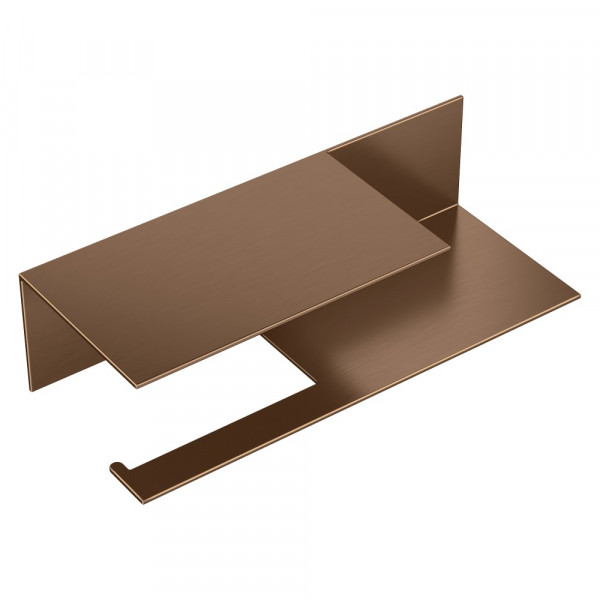Держатель для туалетной бумаги c полкой Boheme Qubic Brushed Bronze 10721-2-BRB брашированная бронза