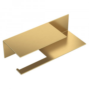 Держатель для туалетной бумаги c полкой Boheme Qubic Matt Gold 10721-2-MG золото-матовый
