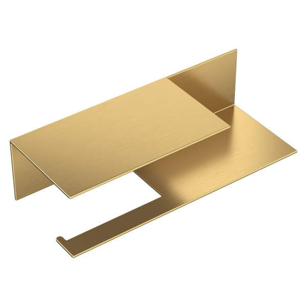 Держатель для туалетной бумаги c полкой Boheme Qubic Matt Gold 10721-2-MG золото-матовый