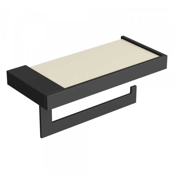 Держатель для туалетной бумаги c крышкой Boheme Qubic Black 10721-B черный