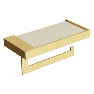 Держатель для туалетной бумаги c крышкой Boheme Qubic Gold 10721-G золото