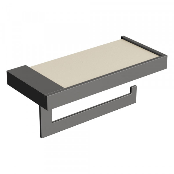 Держатель для туалетной бумаги c крышкой Boheme Qubic Shine Gun Metal 10721-SGM графит глянец