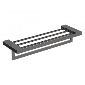 Полка для полотенец Boheme Qubic Shine Gun Metal 10737-SGM графит глянец