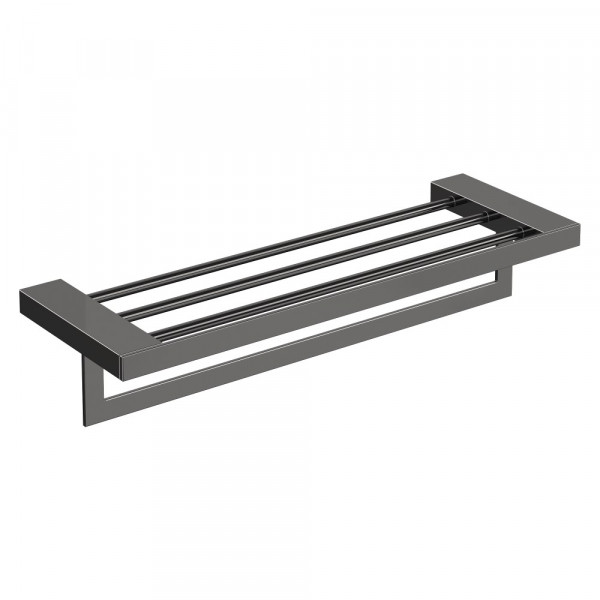 Полка для полотенец Boheme Qubic Shine Gun Metal 10737-SGM графит глянец