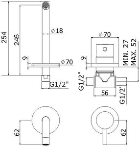 Смеситель для раковины Paffoni Light LIG007NO70 черный