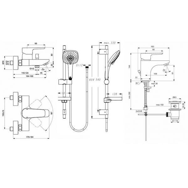 Комплект смесителей для ванны Ideal Standard IDEALSTYLE B1431AA