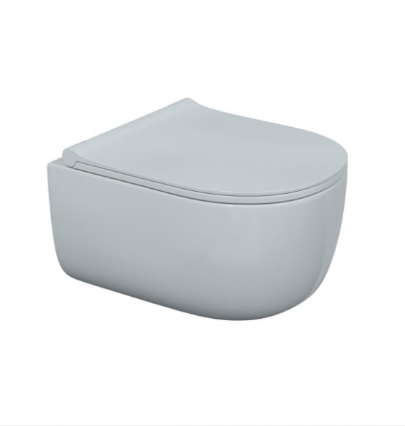Унитаз подвесной Bocchi V-Tondo Compacto Rimless 49 см с тонким сидением Soft Close (Белый)