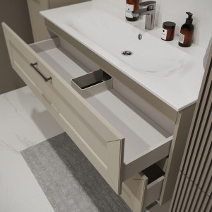 Тумба с раковиной подвесная 120см Terminus Victoria VIC101202900101O айвори