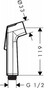 Гигиенический душ для псевдобиде Hansgrohe Bidette 1jet S хром 29338000