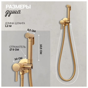 Гигиенический душ со смесителем встраиваемый Hansberge H3099MG матовое золото
