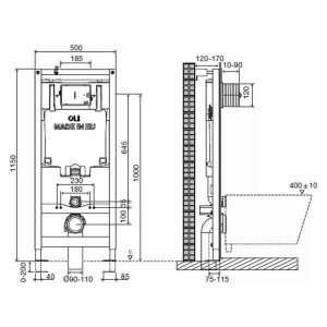 Инсталляция OLI 80 механическая с клавишей Slim хром (600151+659044)