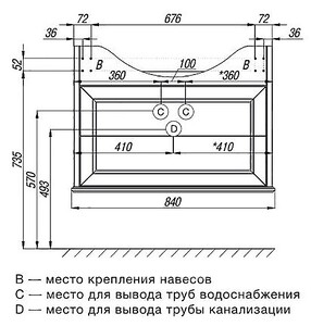 Модуль для раковины America Evolution W 850 мм, дуб светлый