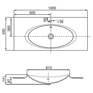 Умывальник встраиваемый Roca Laks 100x45 (327207000)