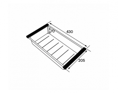 Коландер Paulmark Advance A375-BS брашированная нерж.сталь 20,5х37,5х7 см