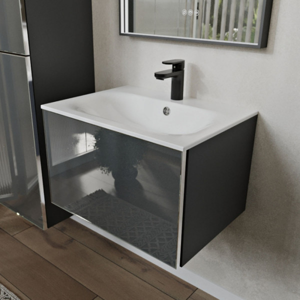 Тумба с раковиной подвесная 60см Terminus Vega VEG10601701601OSL графит