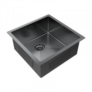 Кухонная мойка Paulmark GERBERG 44 UNI PM254444-GM вороненая сталь 44х44 см