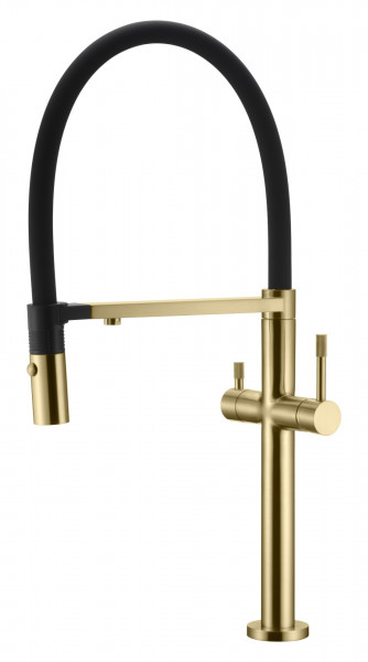 Смеситель для кухни Boheme Uno MATT GOLD c краном для питьевой воды 115-MG