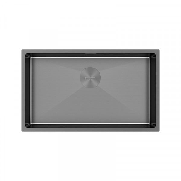 Кухонная мойка Paulmark NEXT 74 UNI PM217444-GM вороненая сталь 74х44 см