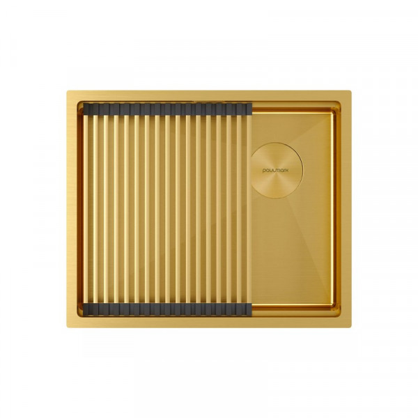 Кухонная мойка Paulmark NEXT-PRO 54 UNI PM705445-BG брашированное золото 54х45 см