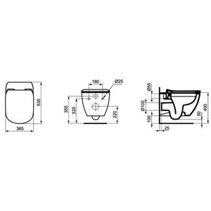 Унитаз подвесной Ideal Standard Tesi rimless T350301