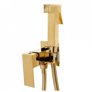 Гигиенический душ со смесителем встраиваемый Hansberge H3077GO золото