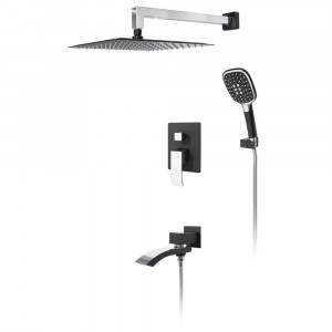Душевая система встраиваемая Hansberge H6077BC черный/хром
